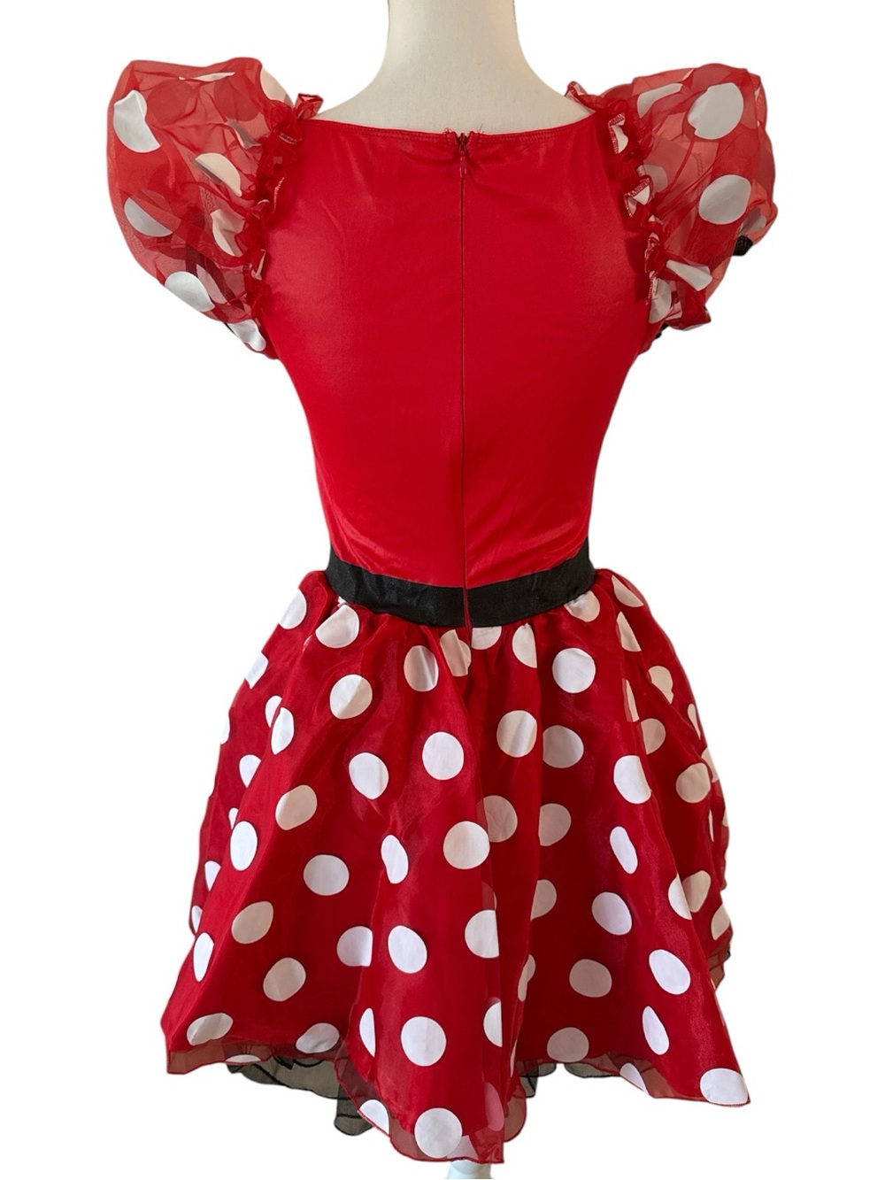 Disney Minnie Mouse Costume Dress with Bow Headband Size Adult Small 2-4 - Picture 4 of 12